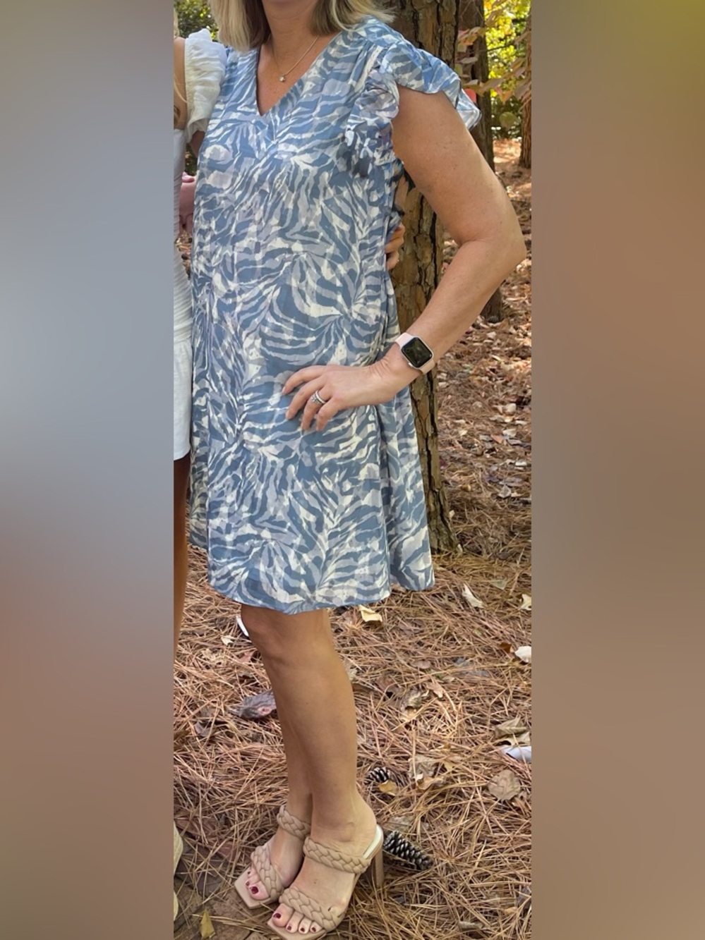 Blue mist abstract dress